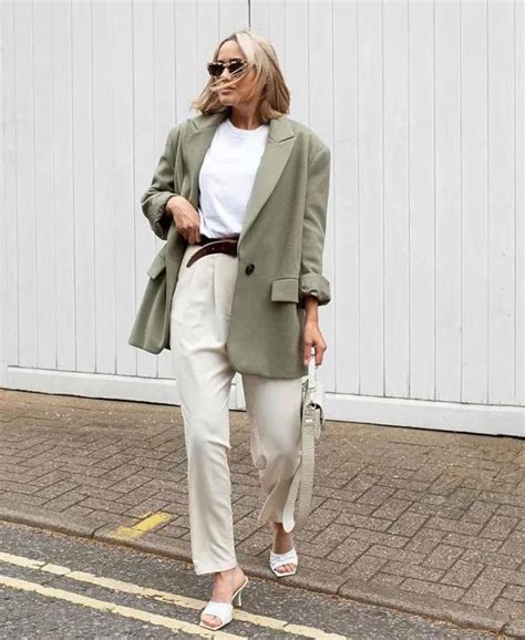 green blazer oversized|trendy oversized blazer outfits.